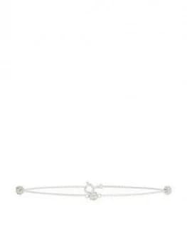 Accessorize Triple Pave Ball Anklet - Sterling Silver