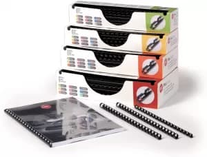 GBC ProComb A4 10mm Plastic Binding Combs 60 Sheet Capacity Black Pack of 100