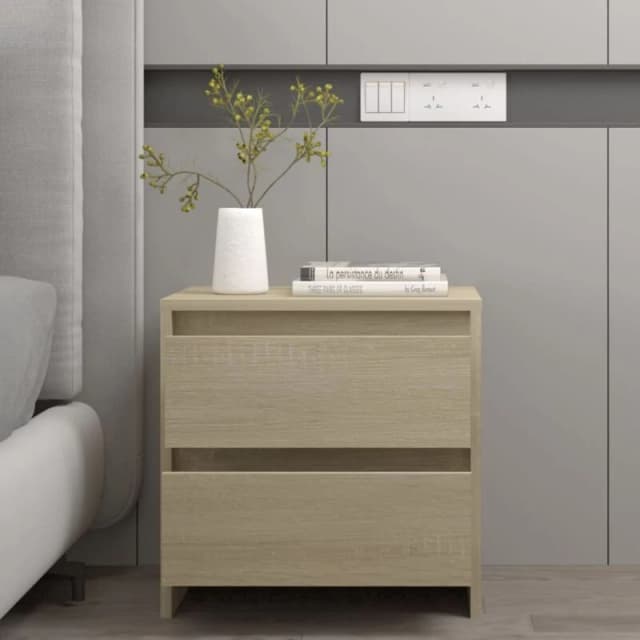 VIDAXL Bedside Cabinet Sonoma Oak 45x34.5x44.5cm Engineered Wood Vidaxl 8720286835784