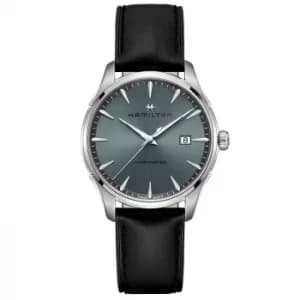 Hamilton Jazzmaster Mens Black Leather Watch