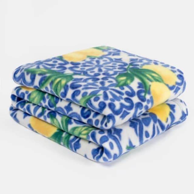 OHS OHS Wholesale Lemon 10 x Fleece Blanket Sofa Throw Joblot in Mid Blue Size: 120cm x 150cm Mid Blue 120cm x 150cm Unisex 5027434196586