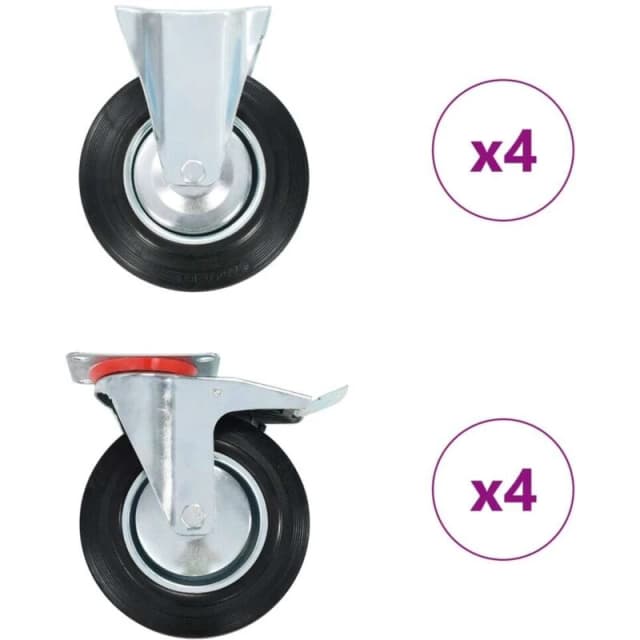 VIDAXL 8 pcs Casters 200 mm Vidaxl 8719883718484