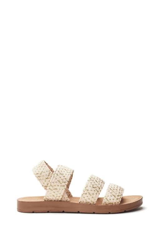 Moda In Pelle Womens 'Kyomi' Textile Sandals in Cream Size: 3 Cream Female 3