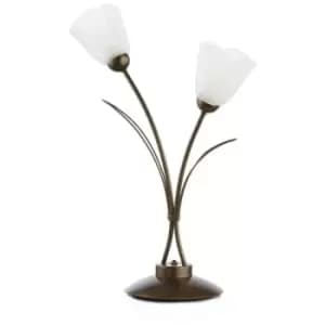 Onli Antea 2 Light Glass Table Lamp, Meteorite