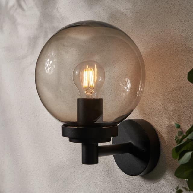 Zink Zink SFIR IP44 Black Outdoor Globe Wall Light