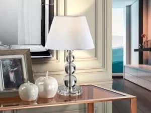 Mercury Table Lamp with Shades Round Tapered, 1x E27