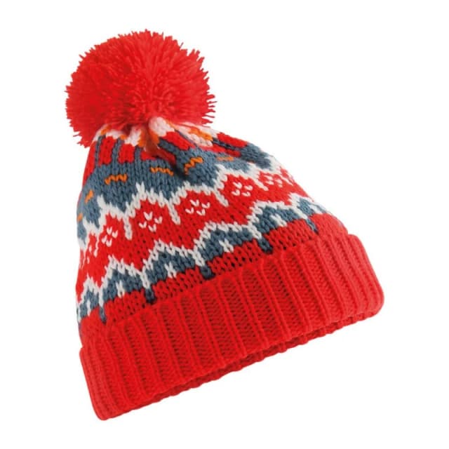 Beechfield Mens Retro Skiing Beanie in Red Red Male One Size