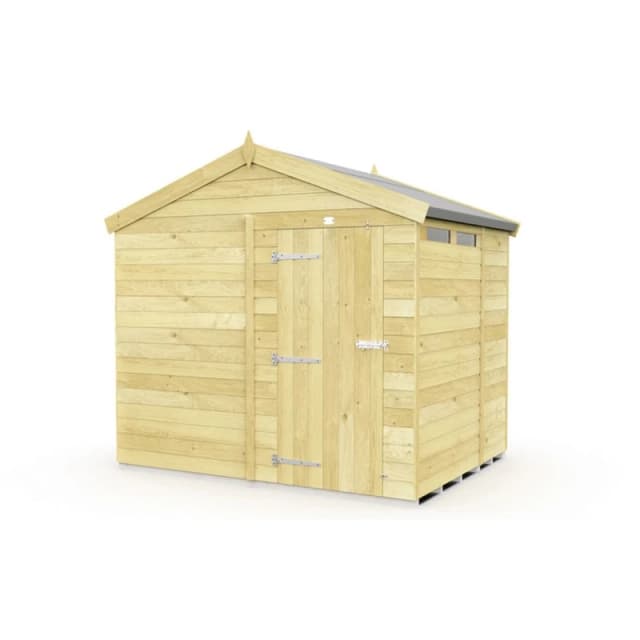 Buttercup Farm 8 x 6 Feet Apex Security Shed - Single Door - L187 x W231 x H217cm in Brown Brown Unisex