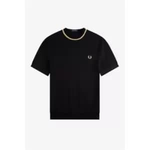 FRED PERRY Tipped Pique T Shirt - Black
