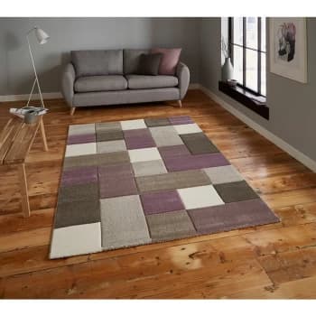Brooklyn 646 Beige Purple 120cm x 170cm Rectangle - Purple and Beige