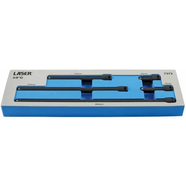 LASER TOOLS 3/8D 5pc Impact Extension Bar Set In a eva Foam Tray 7372 - Laser Tools 5018341073725