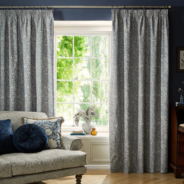 William Morris At Home Original Willow Ready Made Blackout Curtains Indigo