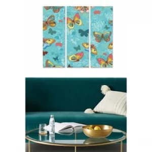 MDF9105857 Multicolor Decorative MDF Painting (3 Pieces)