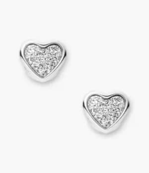 Fossil Women Sutton Mommy and Me Stainless Steel Heart Stud Earrings