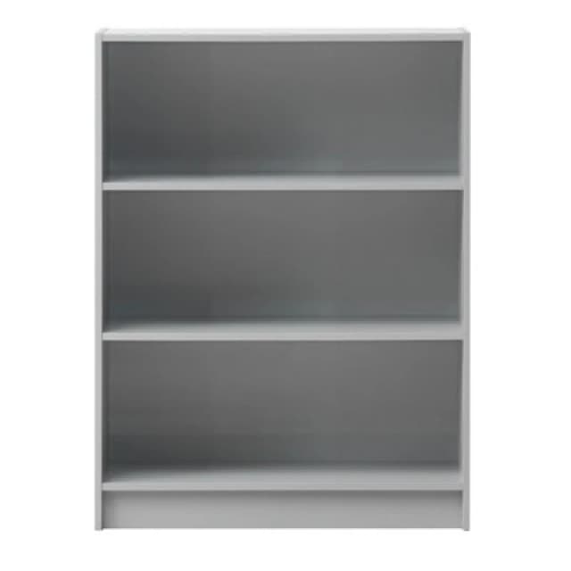 Timber Art Design 3 Tier Bookcase Wide Display Shelving Storage Unit Wood Furniture Light Grey