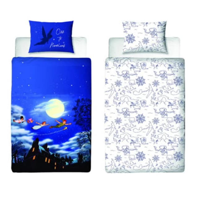 Peter Pan Reversible Duvet Set Blue/black/white (Single)