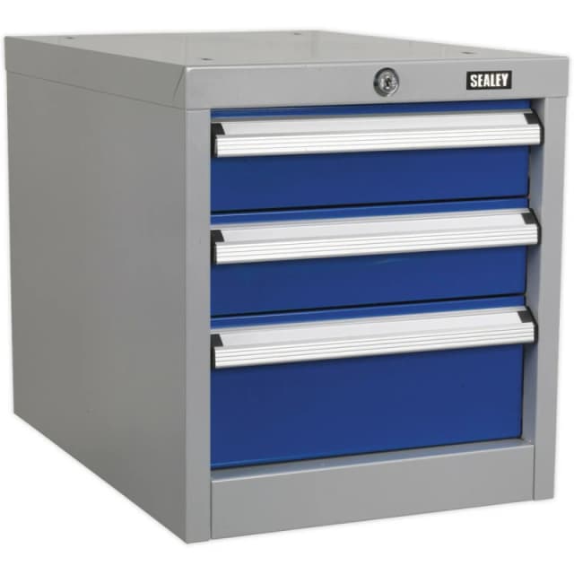 Loops Triple Slim Drawer Unit - Suits ys02557 ys02560 & ys02562 Industrial Workbenches Multi