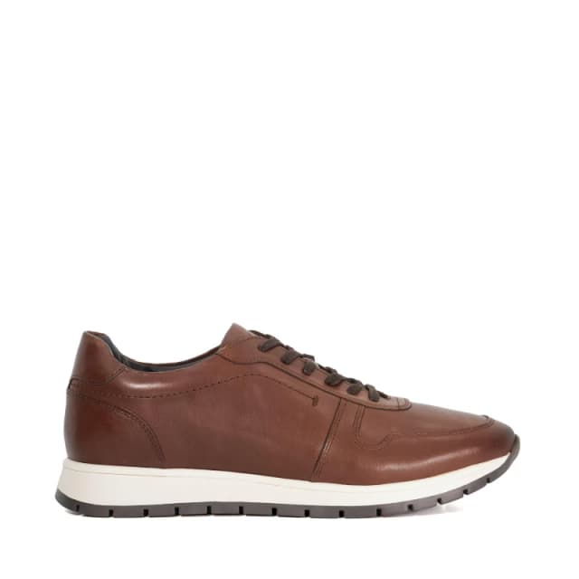 Dune London Mens Tris Low-Top Trainers Brown Lthr male 7 (41)