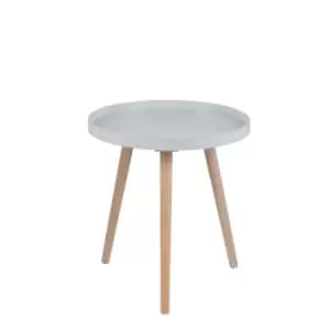 Grey MDF & Natural Pine Wood Round Table K/D