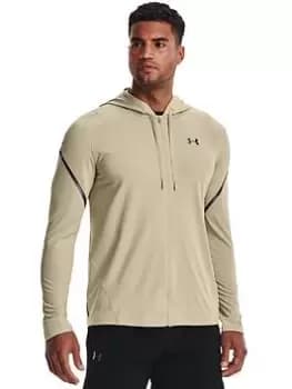 Under Armour Training Rush Full Zip Hoodie - Khaki/Black, Khaki/Black, Size 2XL, Men
