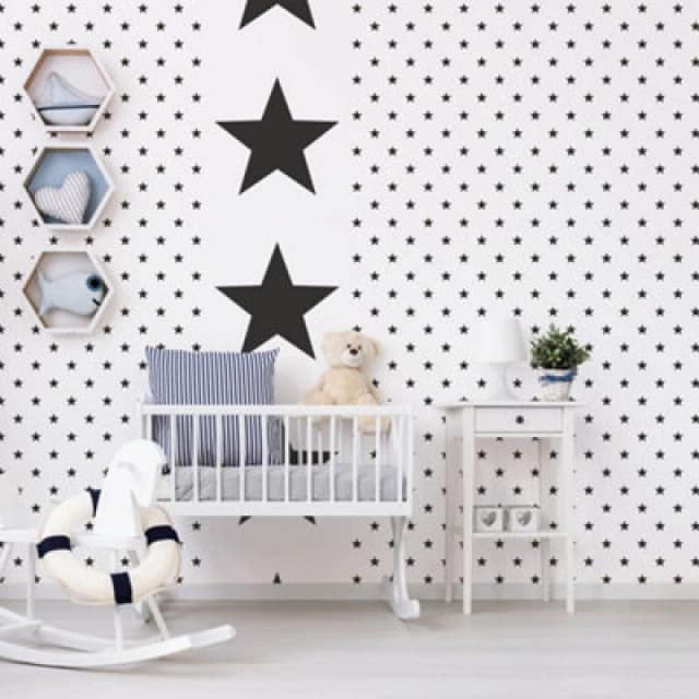 Galerie Deauville 2 Black White Deauville Star Smooth Wallpaper