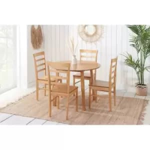 Birlea Pickworth Round Dining Set With 4 Upton Chairs