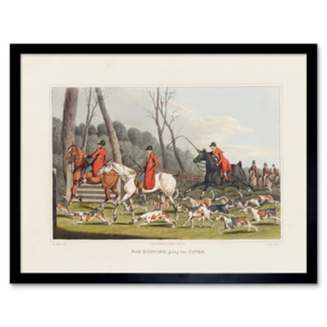 Artery8 John Heaviside Clark Fox Hunting Into Cover 12X16" Framed Wall Art Print