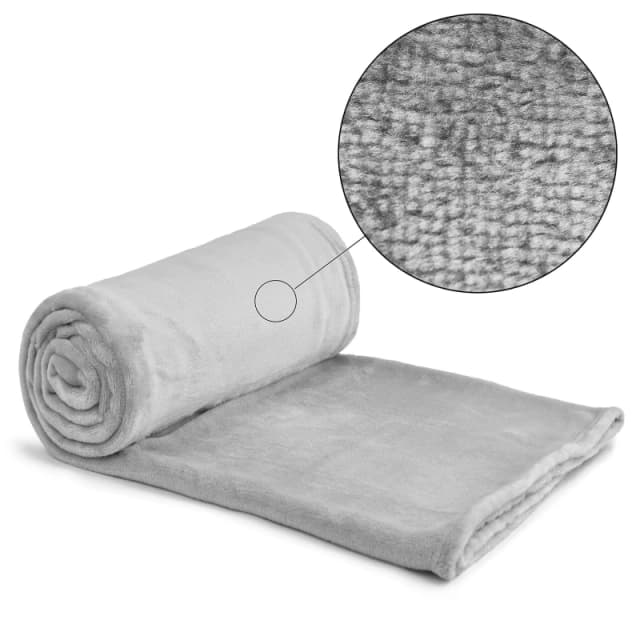 Emma Barclay Snug Flannel Fleece Blanket Super Soft Throw Blankets 50x60in Silver 41564111000