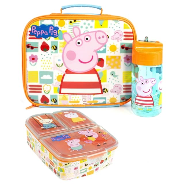 Peppa Pig Lunch Bag Bottle and Snack Pot Blue
