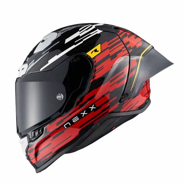 Nexx X.R3R Glitch Racer Red White Full Face Helmet Size XL