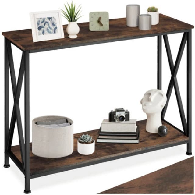 Tectake Console Table Tacoma - Industrial Wood Dark, Rustic