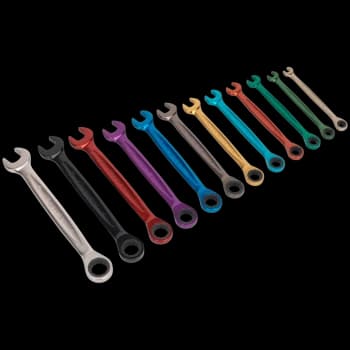 Sealey 12 Piece Multi-Coloured Combination Ratchet Spanner Set