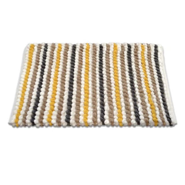 Allure Bath Fashions Striped Chunky Bobble Bath Mat - Mustard