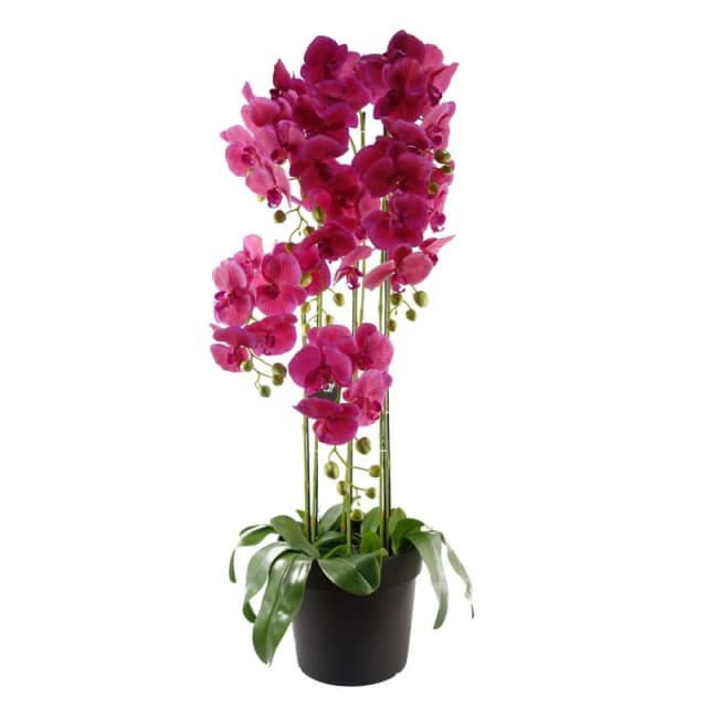 Leaf Large Pink Artificial Orchid Plant Artifcial 41 REAL TOUCH flowers Botanik Green