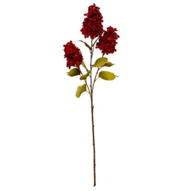 Hill Interiors Dark Red Spear Hydrangea Spray Artificial Flower - Plastic - H97cm - Red