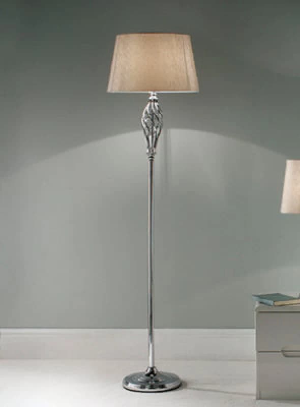 K Living Compton Chrome Floor Lamp And Lamp Shade
