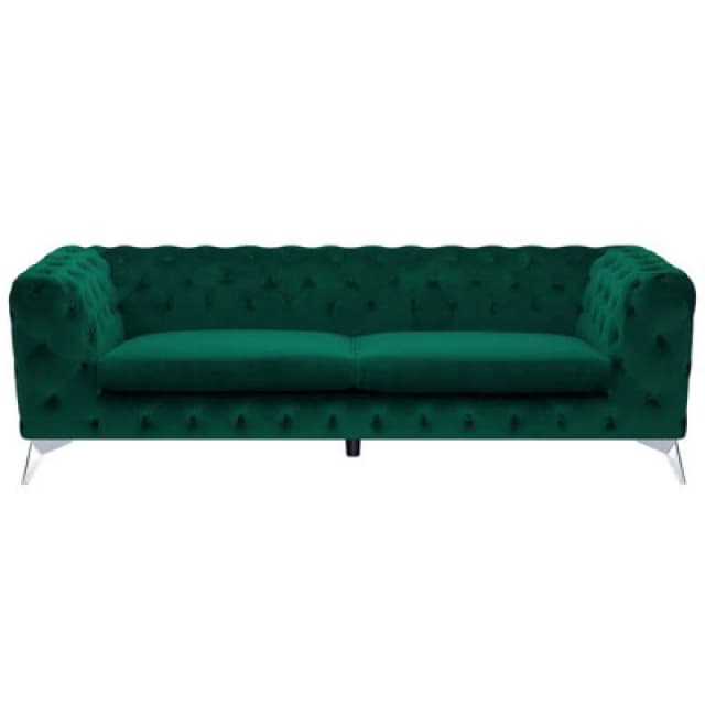 Beliani Sofa 3 Seater Sotra Velvet Emerald Green