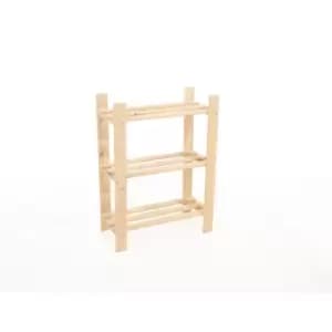 Solid pine3 shelf narrow slatted storage unit