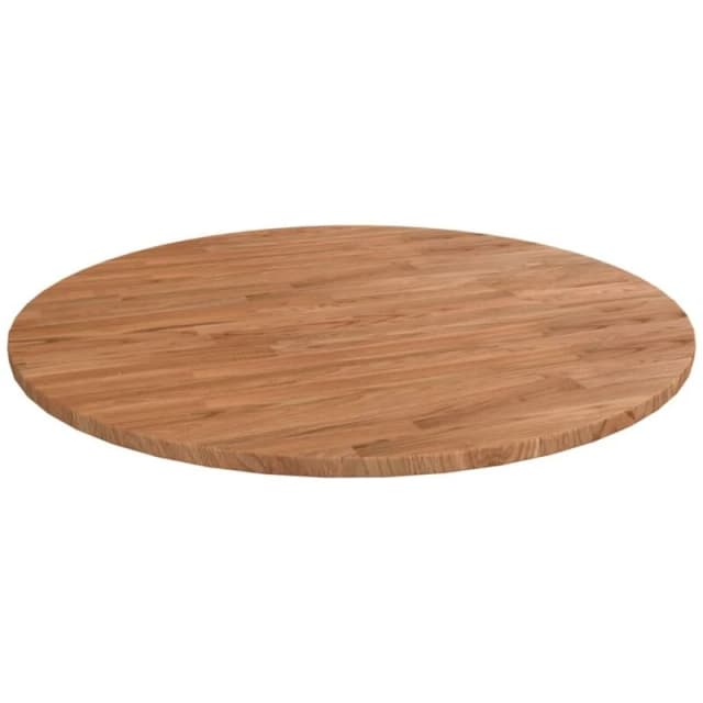 Vidaxl Round Table Top Light Brown Ã?90X1.5cm Treated Solid Wood Oak, Brown 342964