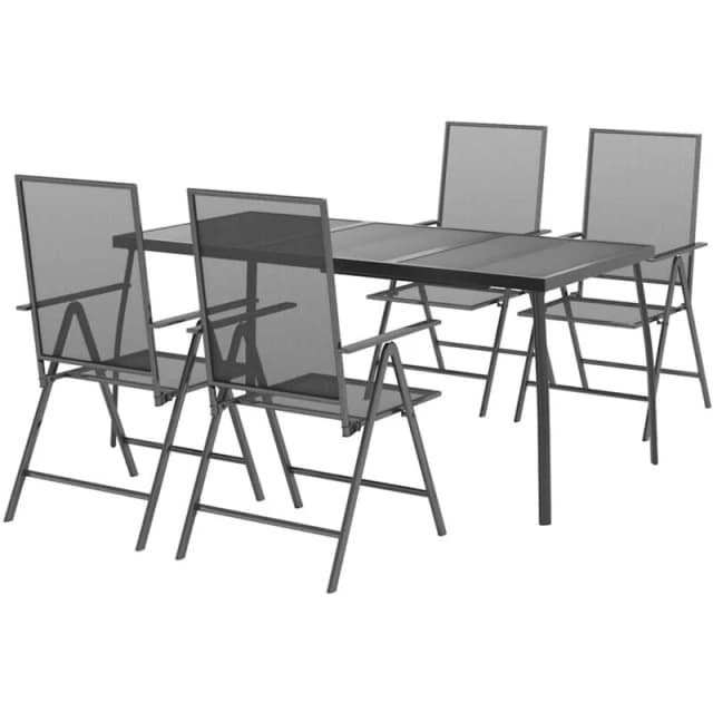 VIDAXL 5 Piece Garden Dining Set Anthracite Steel Vidaxl 3187982