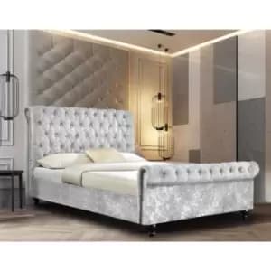 Arisa Bed Double Crush Velvet Silver