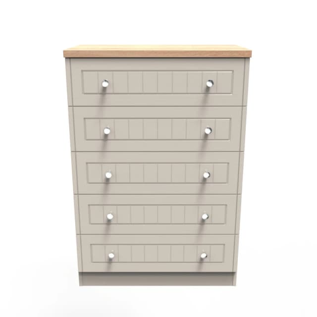 Ready Assembled 2 U Norton 5 Drawer Chest (Ready Assembled) in Taupe Size: Large Taupe Unisex Large
