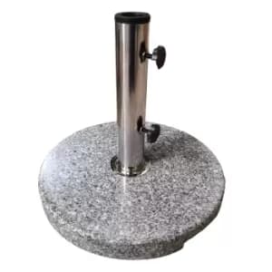 15kg Round Granite Garden Parasol / Umbrella Base Weight Stainless Steel Pole