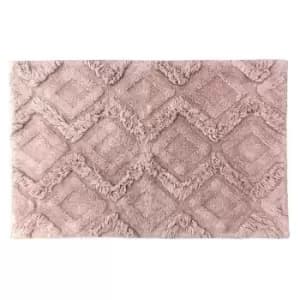 The Linen Yard Diamond Tufted Bath Mat (One Size) (Blush)