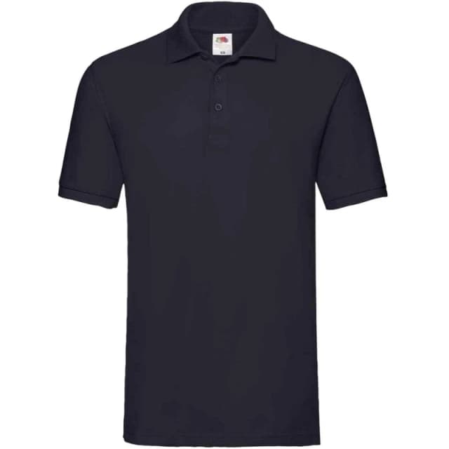 Fruit Of The Loom Fruit of the Loom Men Premium Cotton Pique Polo Shirt in Mid Navy Size: Small Mid Navy S Male 5063527579058