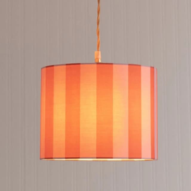 ValueLights ValueLights Callie Colour Clash Orange and Pink Stripe Drum Lamp Shade with Bulb Size: Small Multi Small Unisex 5059406065545