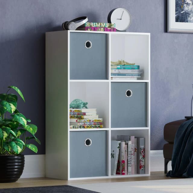 Lassic 2x3 Cube Storage Unit (W) + Set of 3 Storage Cubes Grey unisex 2x3