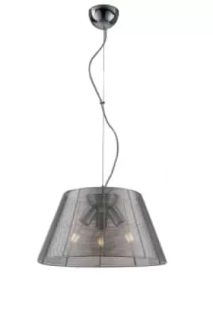 SPRIZ 3 Light Dome Pendant Ceiling Light Silver 45x27cm