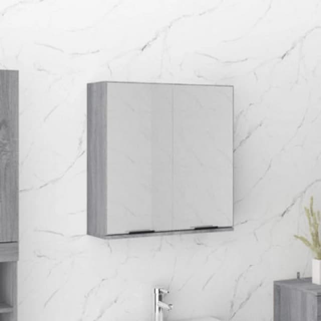 Vidaxl Bathroom Mirror Cabinet Grey Sonoma 64X20X67 Cm, Grey 817067