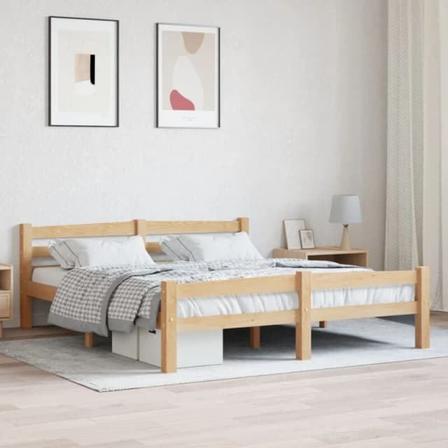 VIDAXL Bed Frame without Mattress Solid Pinewood 160x200cm Vidaxl 8720286327326